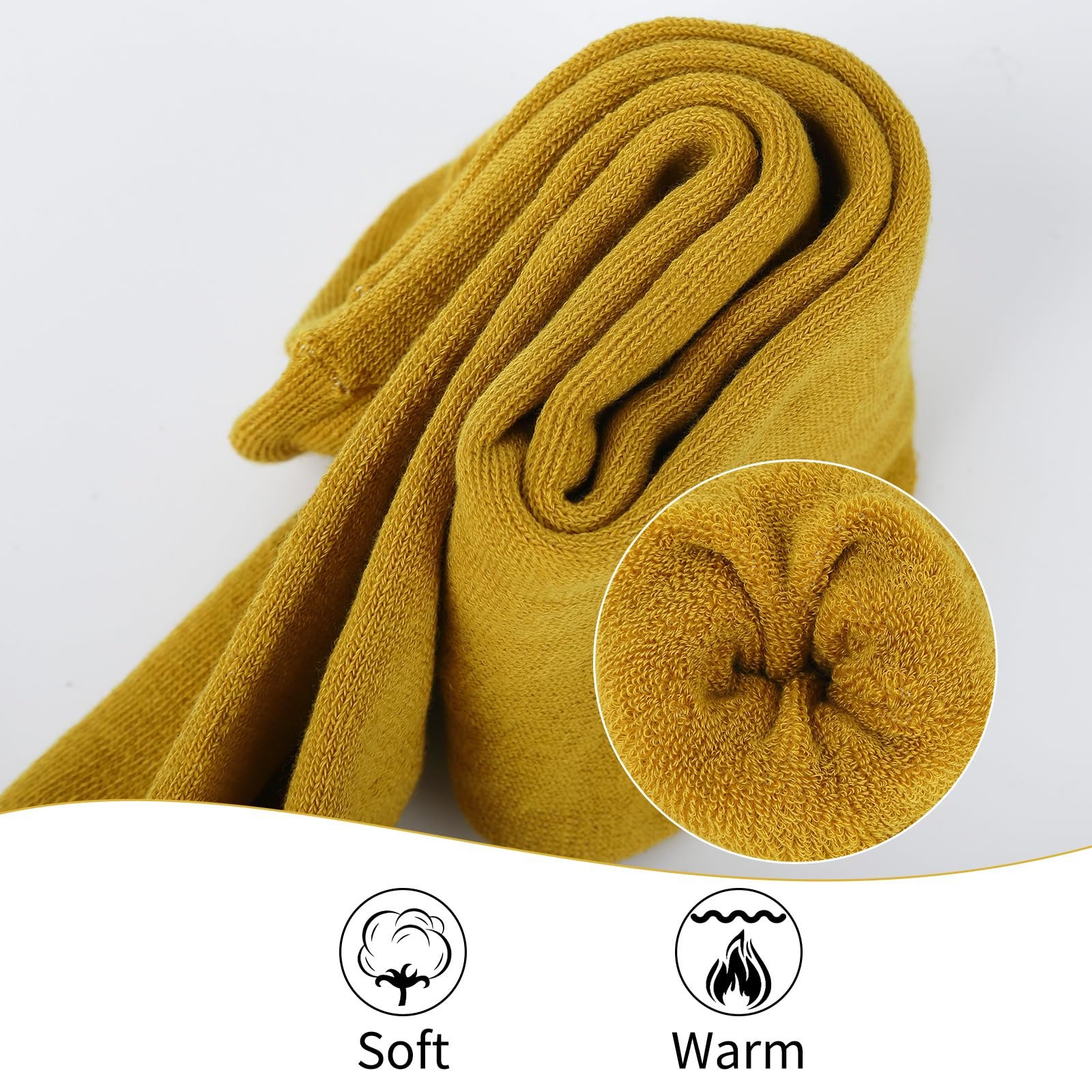 Носки Fadcaer, 3 пары, женские, до колена, мягкие, толстые, удобные, теплые зимние, длинные, свободные, вязаные чулки, размер 4-7, фото №3