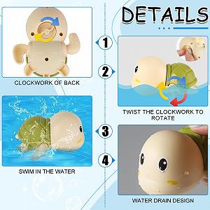 Игрушки для ванной 4 шт. Дельфин, Черепаха, Утка, Краб synthetic.ua - Фото 1