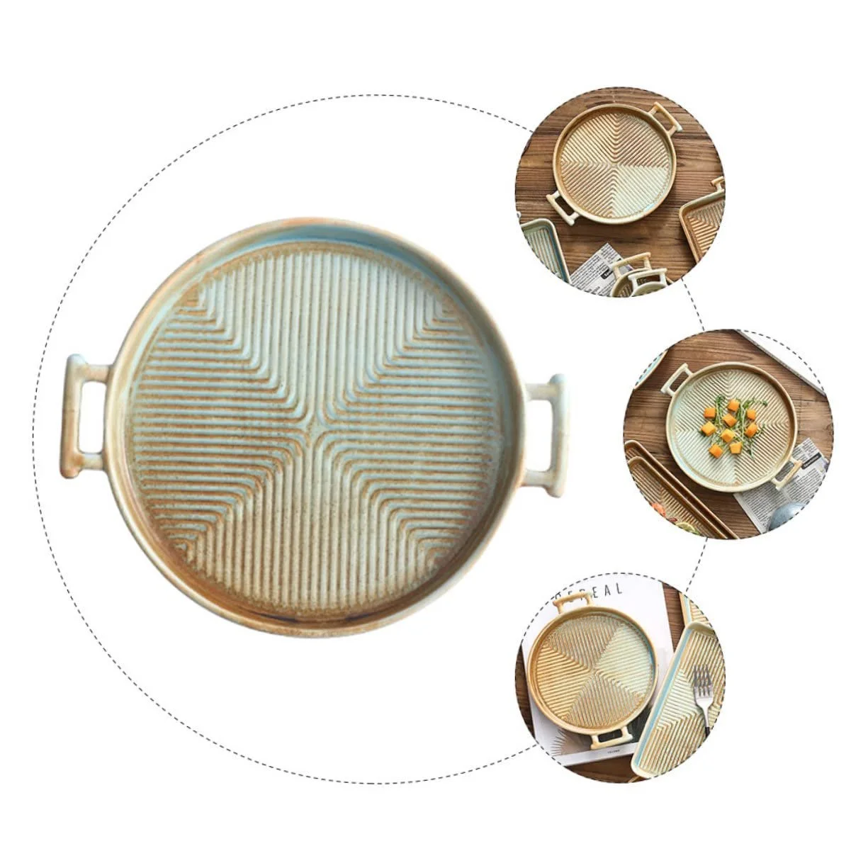 Форма для запікання BESTYASH Vintage керамічна кругла багатофункціональна з ергономічним дизайном, фото №9