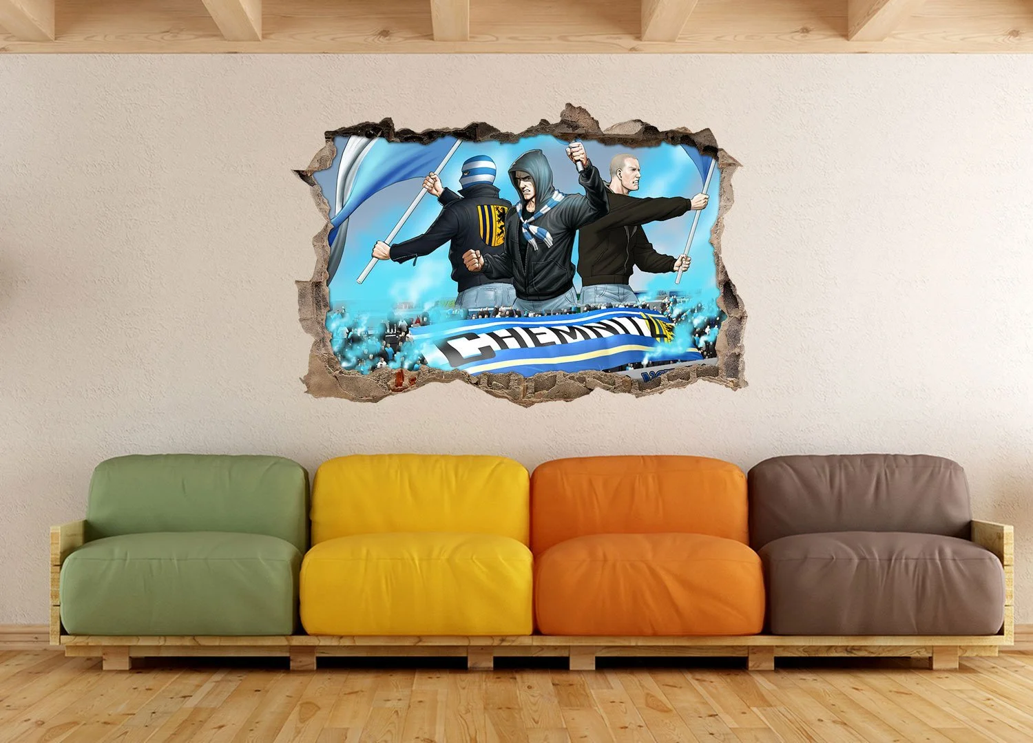 3D-наклейки на стену Ultras Chemnitz, фото №3 3D-наклейки на стену Ultras Chemnitz, фото №3
