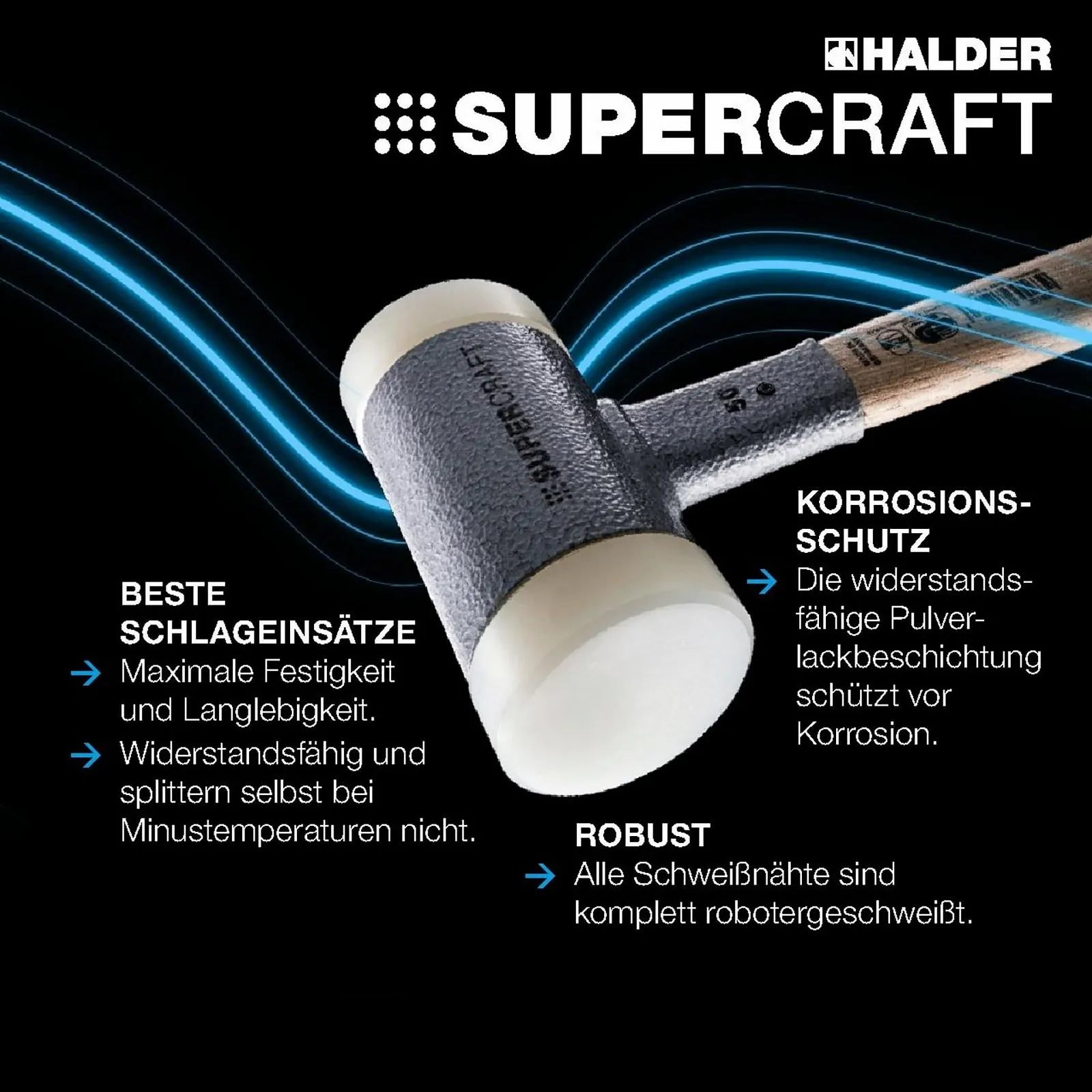 Молоток м'який Supercraft Action Box Construction 3377s001 D50 мм зі сталевою трубчастою ручкою, фото №3 Молоток м'який Supercraft Action Box Construction 3377s001 D50 мм зі сталевою трубчастою ручкою, фото №3