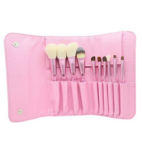 Набір кистей для макіяжу 10 шт. Diamond Brush Set, кисті з кришталевою ручкою для тональної основи, змішування, пудри, тіней, косметичка, набір кистей для краси, фото №3