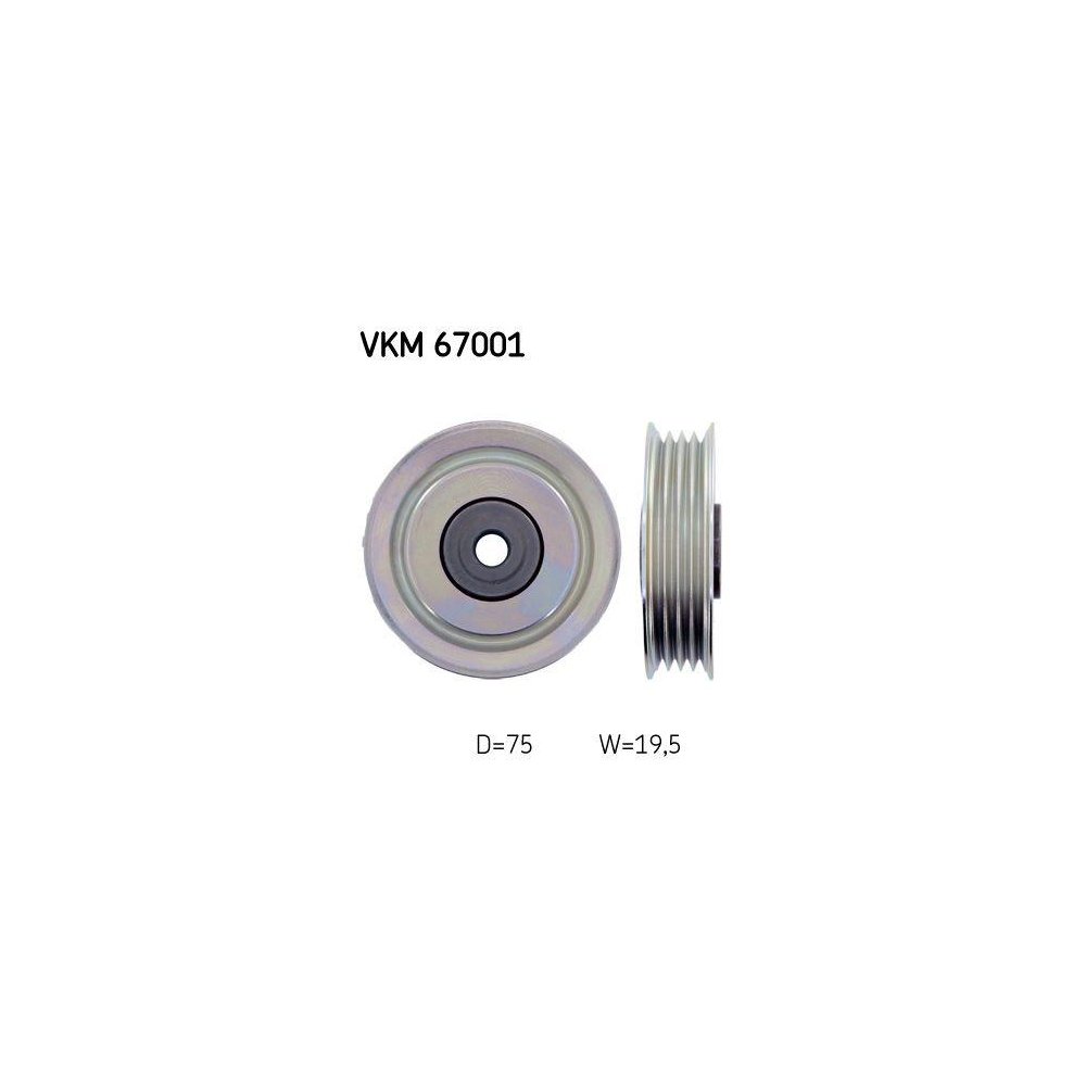 Ролик обводной/направляющий поликлинового ремня SKF VKM 67001 для DAIHATSU TOYOTA верхний, фото №1