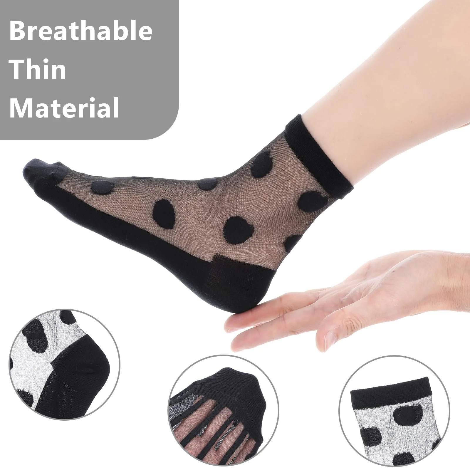 Шкарпетки Нейлонові Жіночі Чорний (3 пари), фото №3