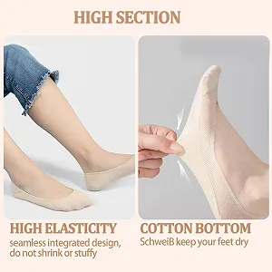 Носки-следки Женские 5 пар Размер 38-42 Балерина Ультралегкие Дышащие Нескользящие Силикон, 1, M synthetic.ua - Фото 1