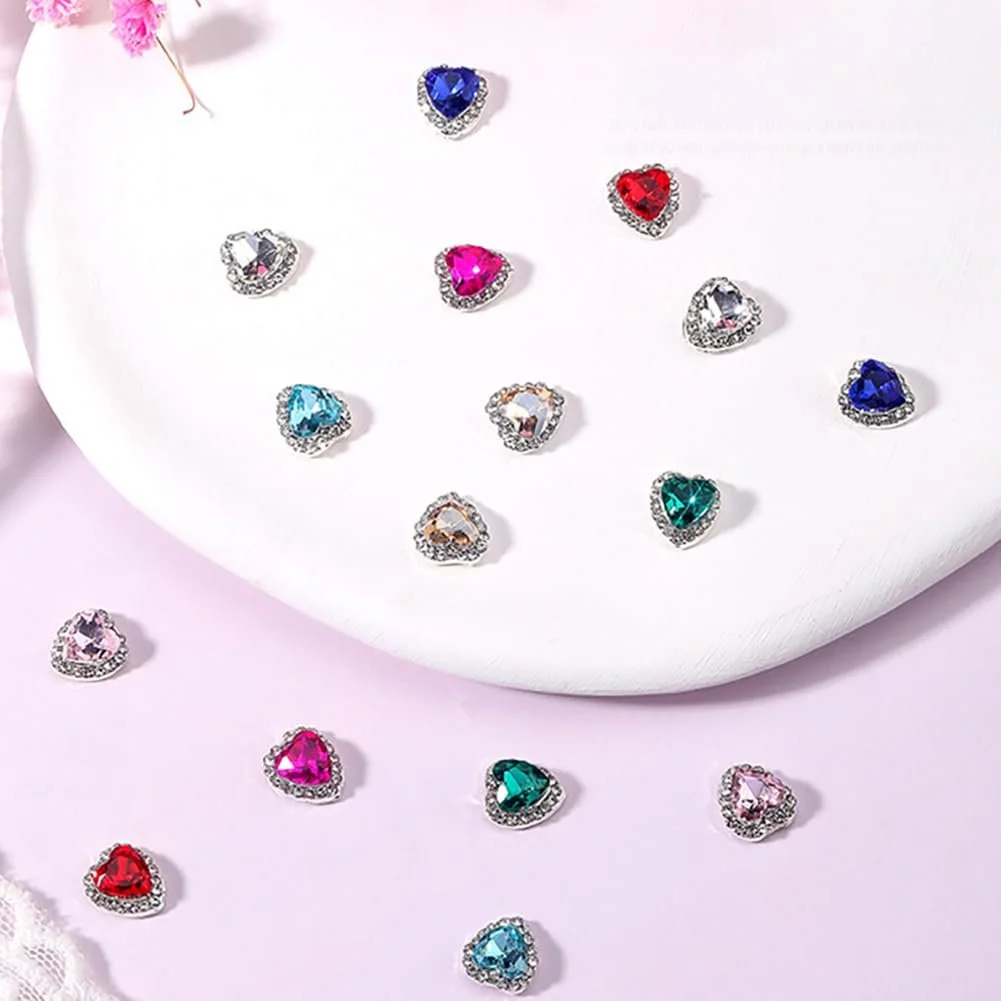 Стрази Серце 3D 0,9 см (30 шт, випадковий вибір кольорів), фото №4