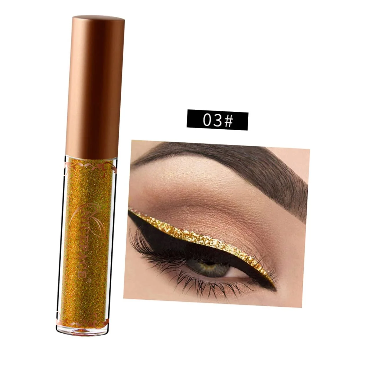 Металлический Eyeliner NOLITOY 2St Блестящий водостойкая, фото №3