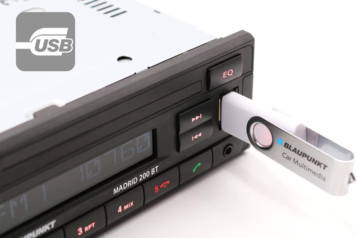 Автомагнитола BLAUPUNKT MADRID 200 BT / Bluetooth / USB / AUX / FM / 1DIN, фото №4