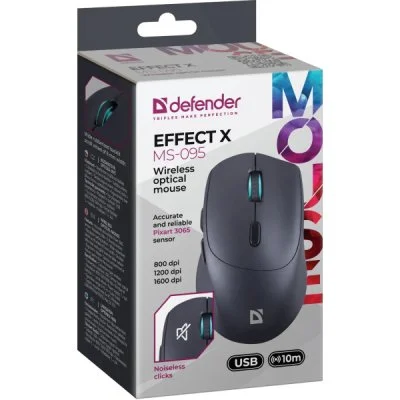 Мышка Defender Effect X MS-095 Wireless Black (52095), фото №6 Мышка Defender Effect X MS-095 Wireless Black (52095), фото №6