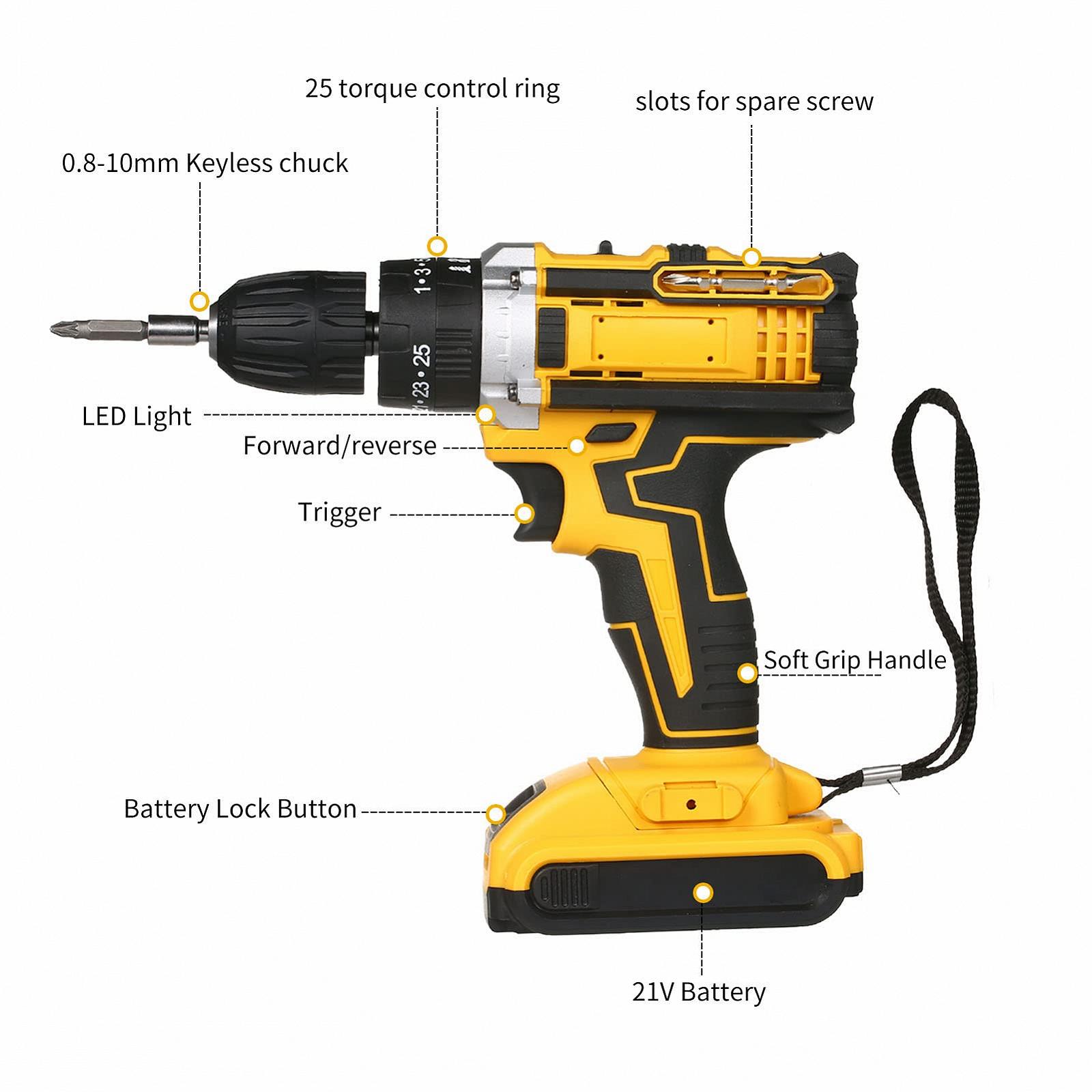 Дрель Shkalacar 21V Cordless Kit, фото №6