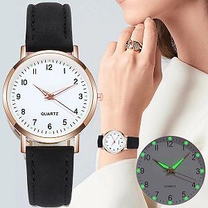 Жіночий кварцовий годинник Generisch з аналоговим дисплеєм, ремінцем зі шкіри synthetic.ua - Фото 1