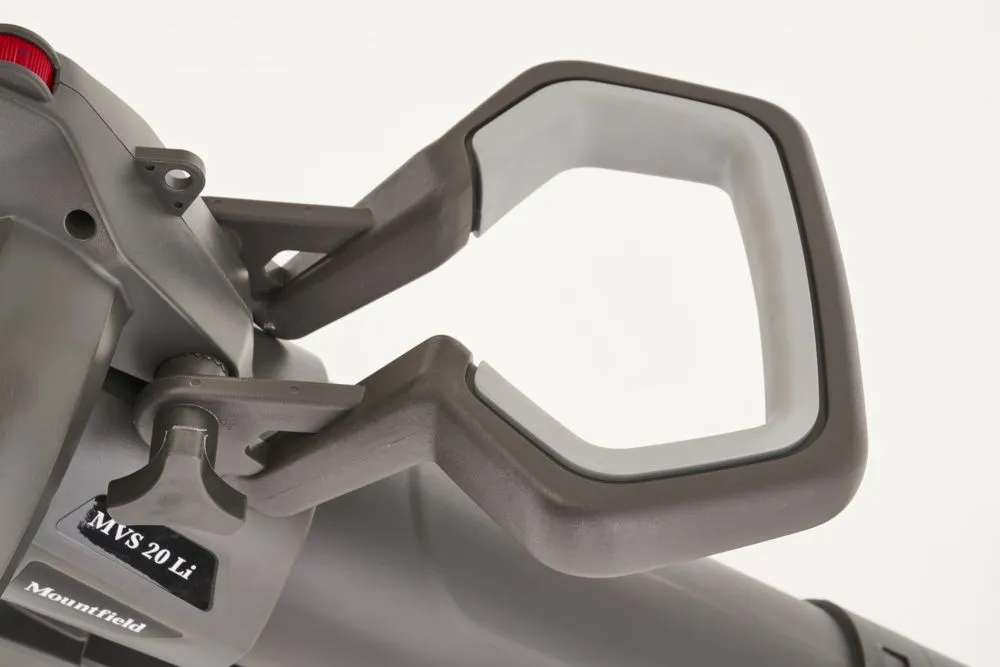 Акумуляторна повітродувка Mountfield MVS 20 Li Kit / 600W / 20V / 2 х 4Ah / 55 м/с / 45 л коллектор / Сірий, фото №10