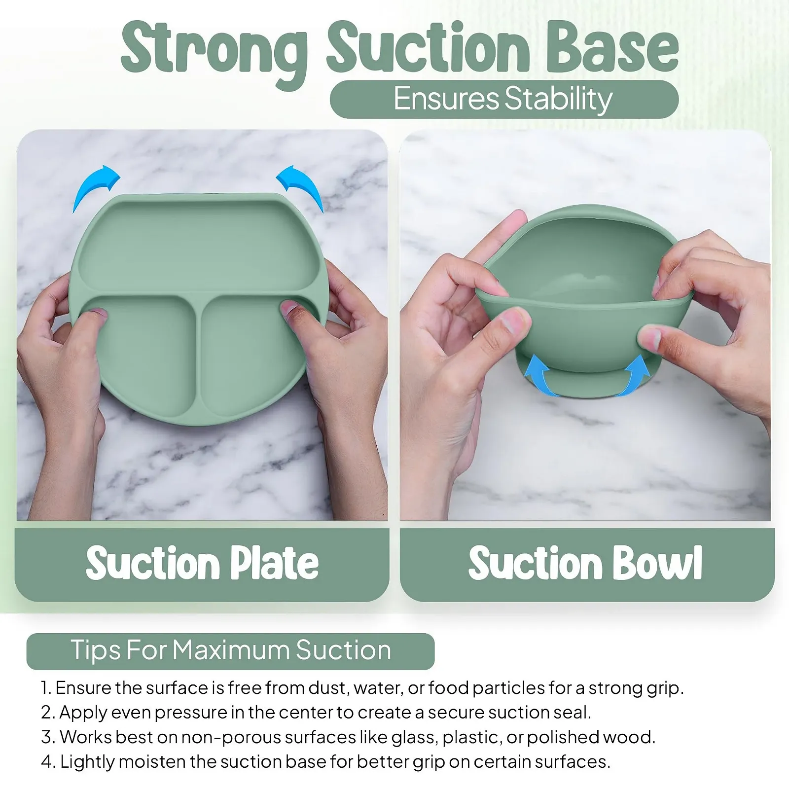 Набір посуду для годування малюків O'doe, зелений, V1, фото №3