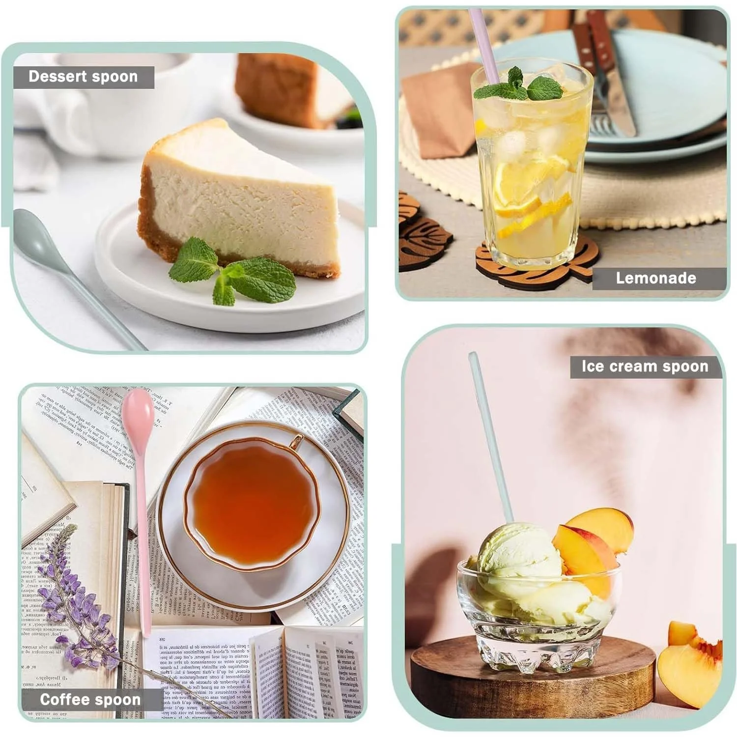 Ложки Пластикові Довгі Різнокольорові, Паковання 5 штук, фото №6