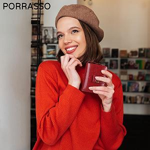 Кошелек PORRASSO Женский Модный Кожаный RFID Защита Маленький Кошелек Держатель для Кредитных Карт с 11 Отделениями для Карт, красный, Модный synthetic.ua - Фото 1