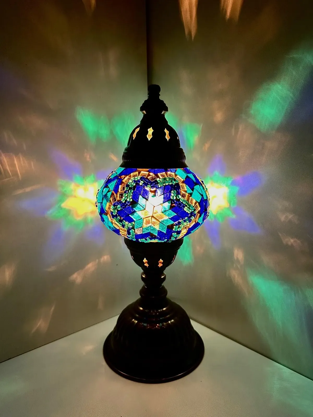 Настільна лампа Samarkand Lights Mosaic Table Lamp M Ручна робота Турецька Блакитна зірка, фото №1