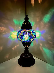 Настільна лампа Samarkand Lights Mosaic Table Lamp M Ручна робота Турецька Блакитна зірка - Фото 1