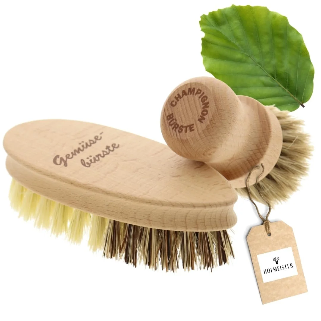 Набір щіток для грибів та овочів HOFMEISTER Beech Wood Soft Horsehair Fibre & Union, фото №1
