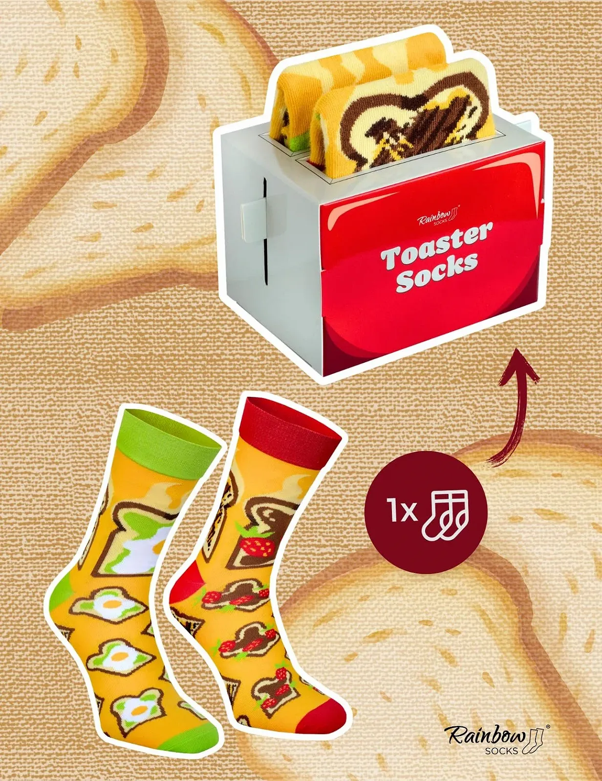 Шкарпетки Toaster, Rainbow Socks, 1 пара, фото №3 Шкарпетки Toaster, Rainbow Socks, 1 пара, фото №3