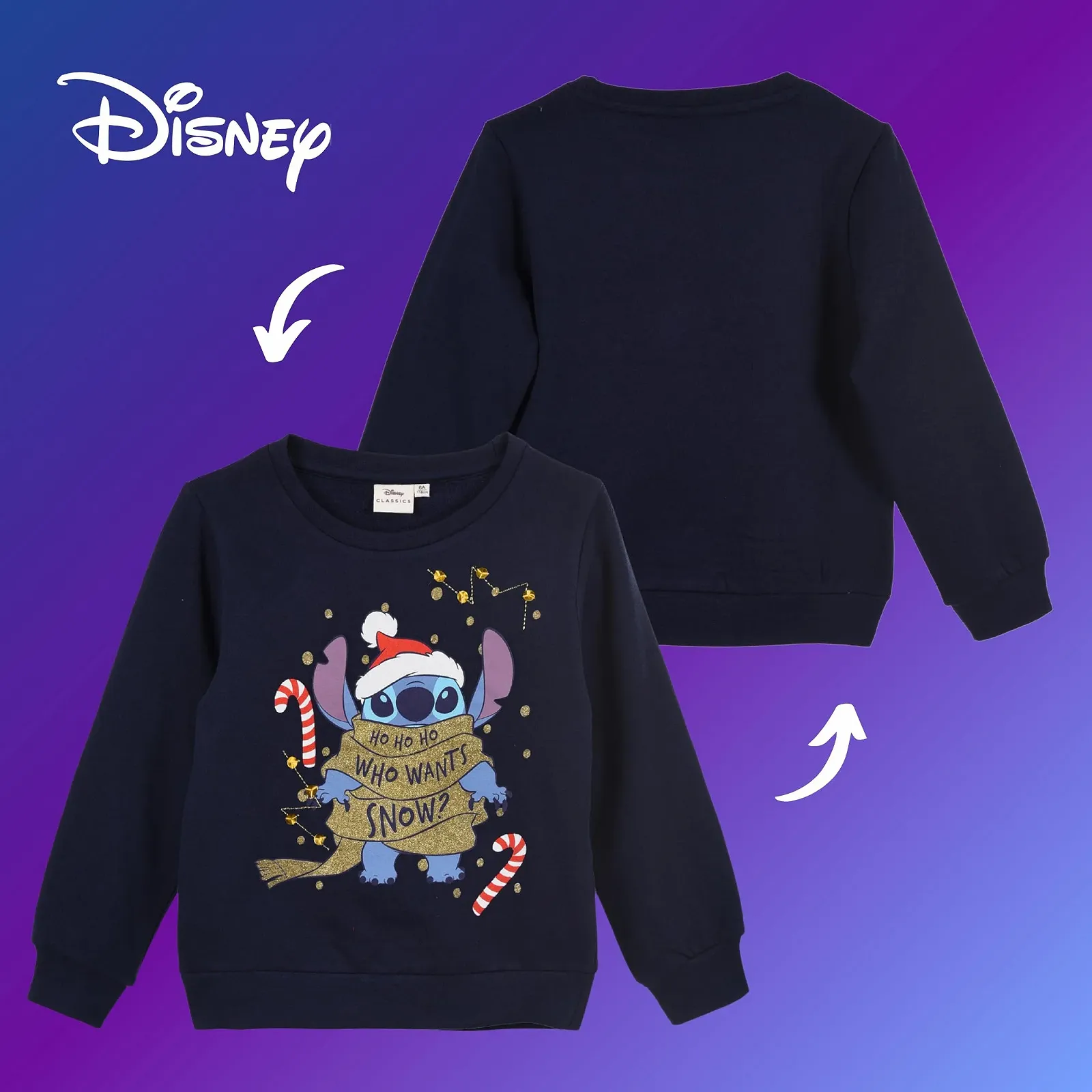 Свитшот Disney Stitch для девочек, рождественский джемпер для детей, подарок для девочек, размеры от 4 до 10 лет, фото №8