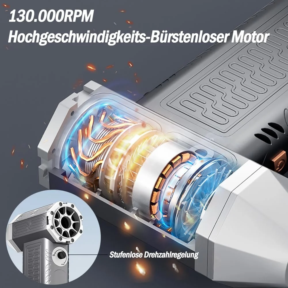 Электрический воздуходувка 3-в-1 8000 mAh плавная регулировка скорости, фото №3 Электрический воздуходувка 3-в-1 8000 mAh плавная регулировка скорости, фото №3