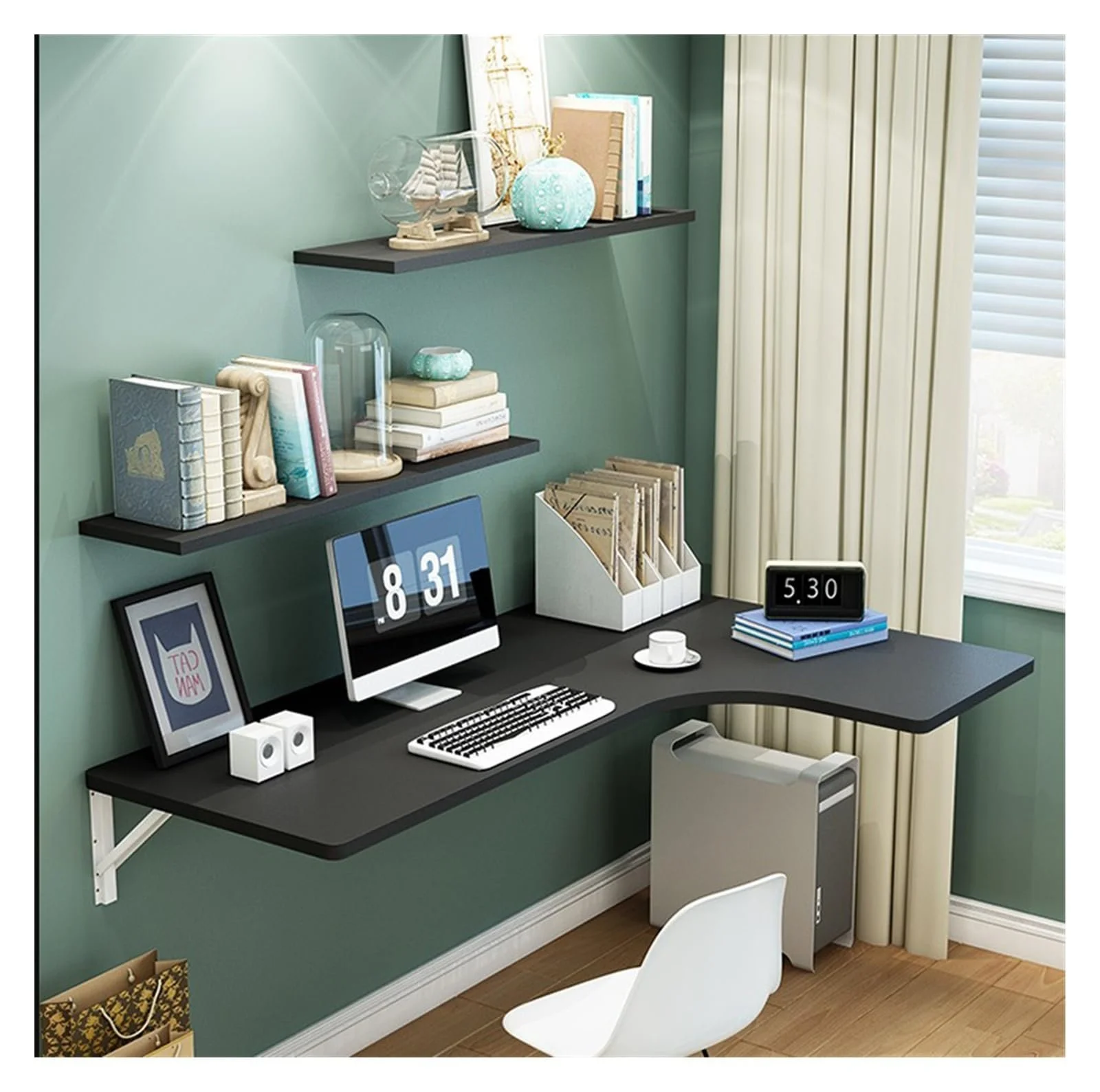 Відкидний Столик для ноутбука настінний дерев'яний, фото №1