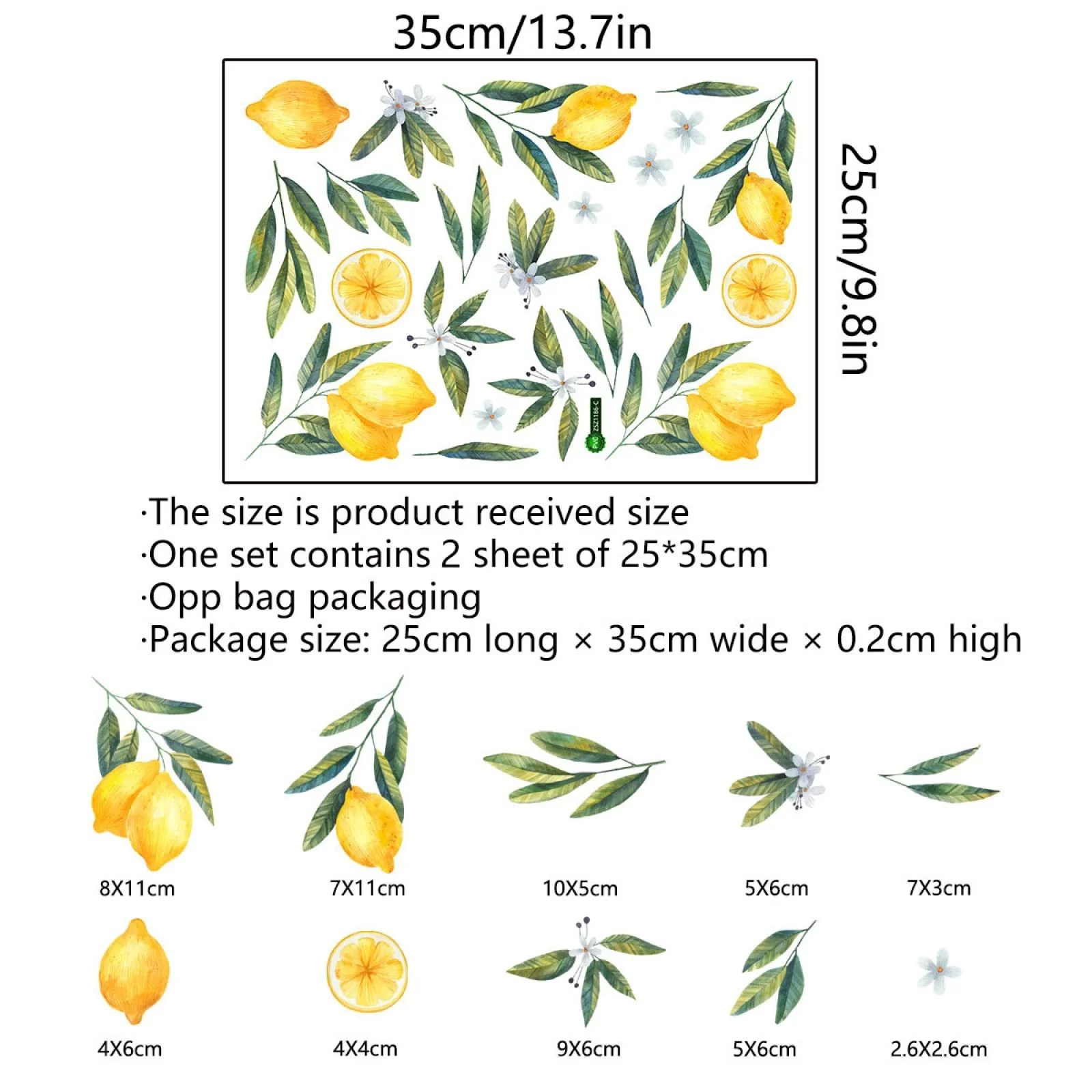 Наклейка на стену Lemon DIY Wall Art Decor, фото №4