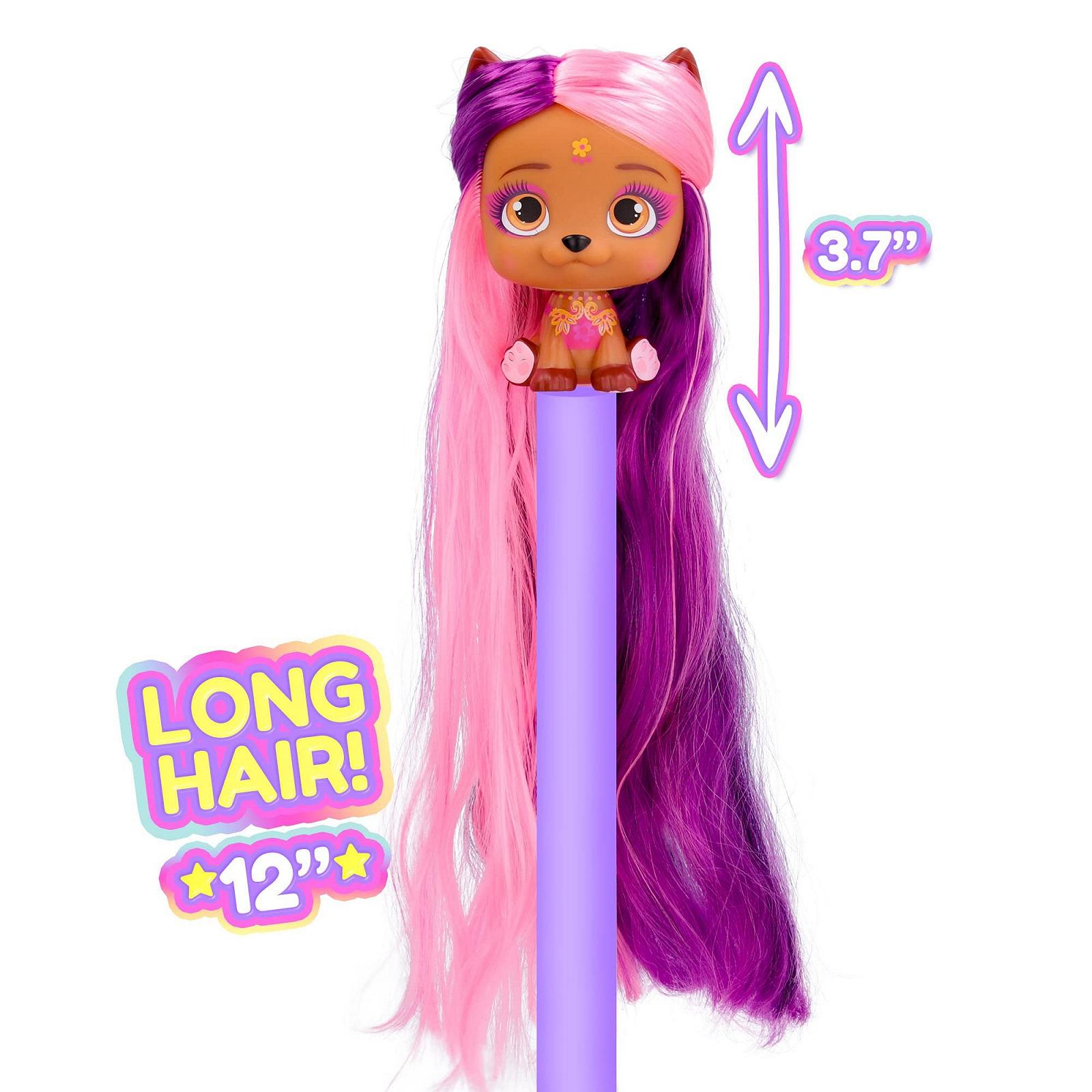 Фігурка VIP PETS Glam Gems S5 Сюрпризний цуцик в блискучому гламурному образі з 30 см довгим волоссям для розчісування та аксесуарами з дорогоцінного каміння для ідеального блискучого стилю - Подарунок для хлопчиків 3+, фото №5