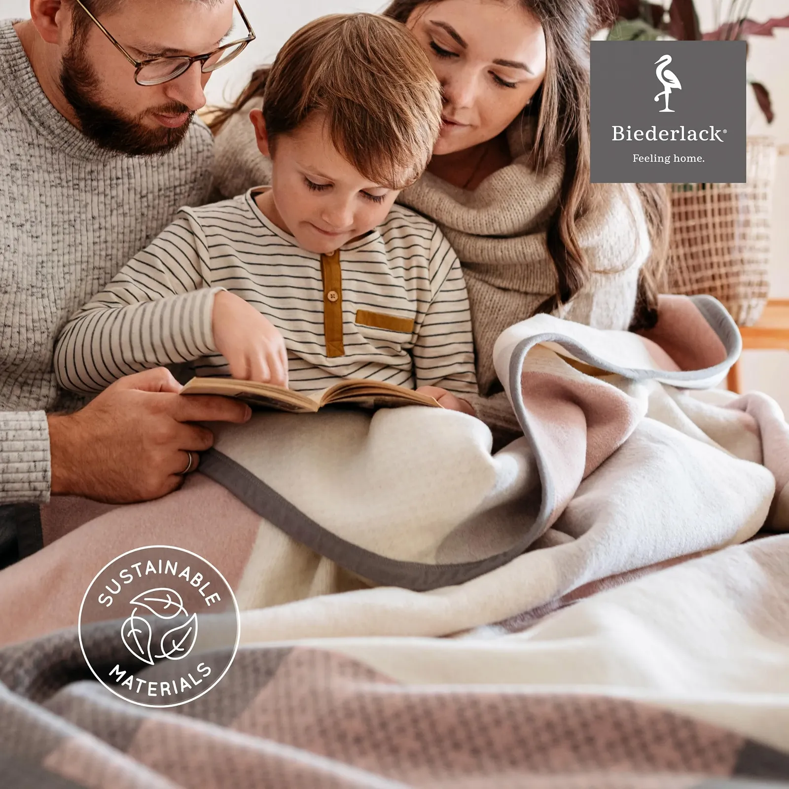 Покрывало Biederlack Velvety Soft Cuddly Blanket Хлопковая смесь Розовый в клетку Pastel Check 150 x 200 см, фото №3