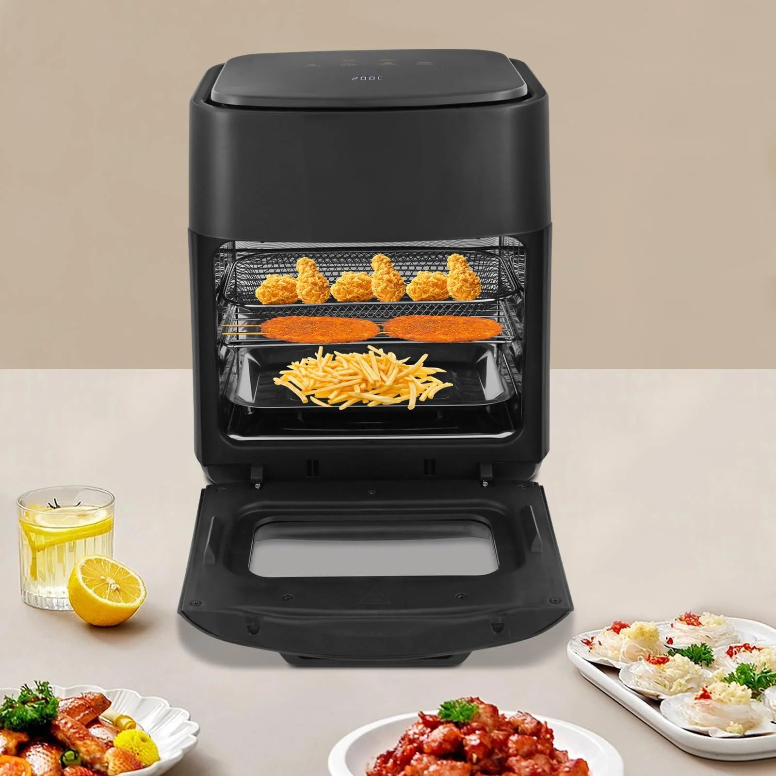 Мультипіч 15L 220V 1400W Сенсорний екран Технологія 360° 80-200°C Чорна, фото №2