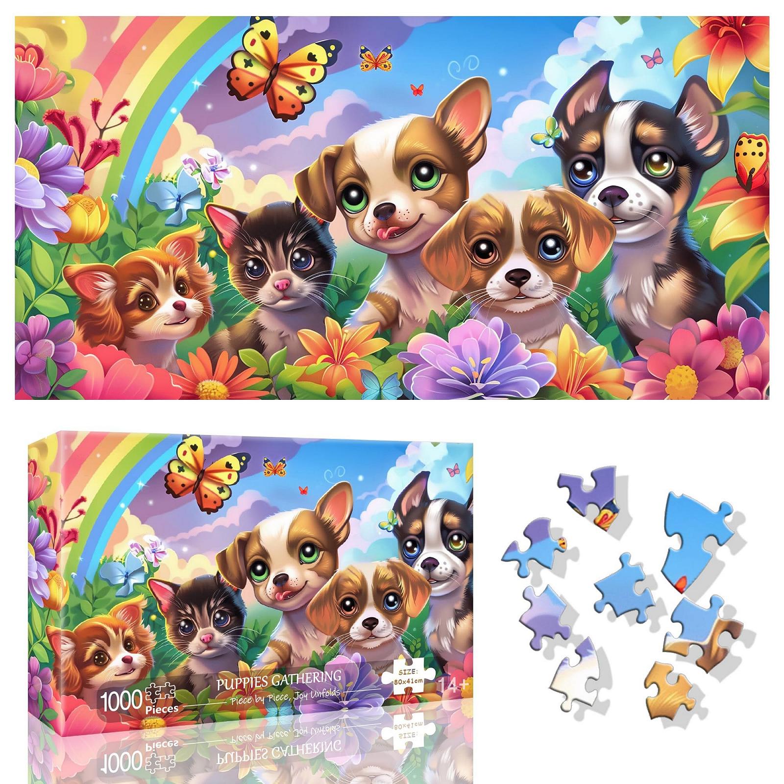 Пазл Щенки 1000 элементов 80 x 40 см, фото №1
