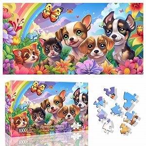 Пазл Щенки 1000 элементов 80 x 40 см - Фото 1