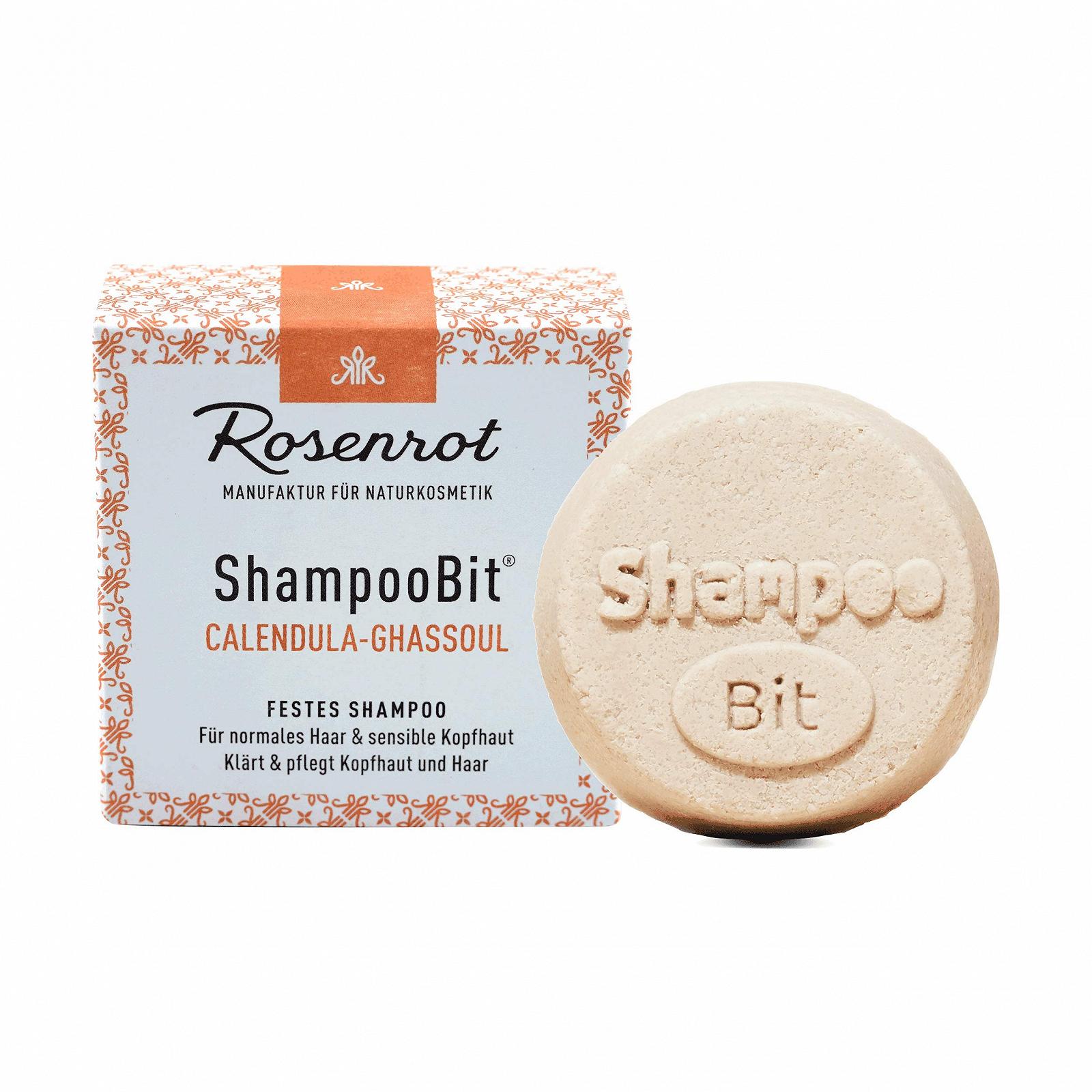 Твердий Шампунь Rosenrot Naturkosmetik Calendula Ghassoul 55г Для нормального волосся та чутливої шкіри голови, фото №1