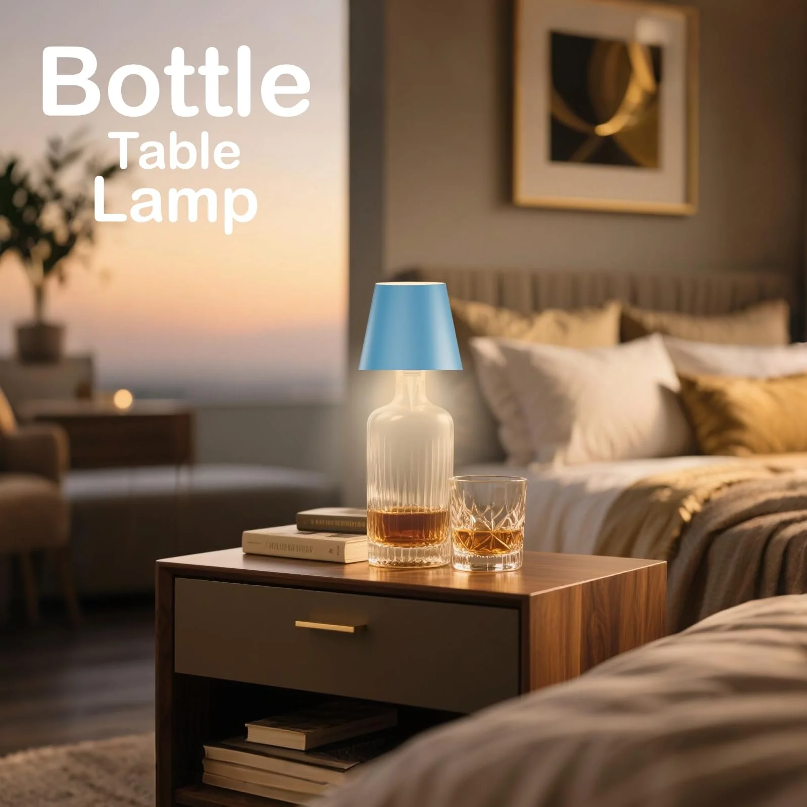 Настільна лампа для пляшок MULIN акумуляторна сенсорна 3 режими колірної температури, фото №7