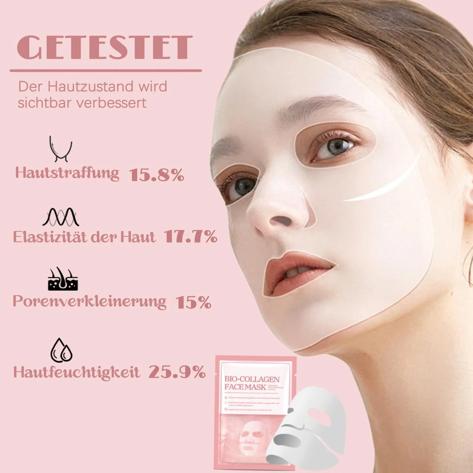 Маска VEROA С органическим коллагеном для глубокого увлажнения, 5 шт, фото №4