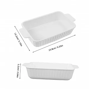 Форма для запекания Cabilock керамическая прямоугольная малая с двумя ручками термостойкая synthetic.ua - Фото 1