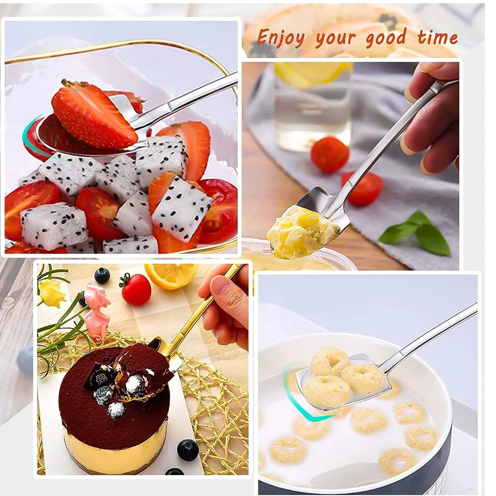 Ложка Spade Spade з нержавіючої сталі Набір 32 шт Різні форми Чотири кольори, фото №6 Ложка Spade Spade з нержавіючої сталі Набір 32 шт Різні форми Чотири кольори, фото №6