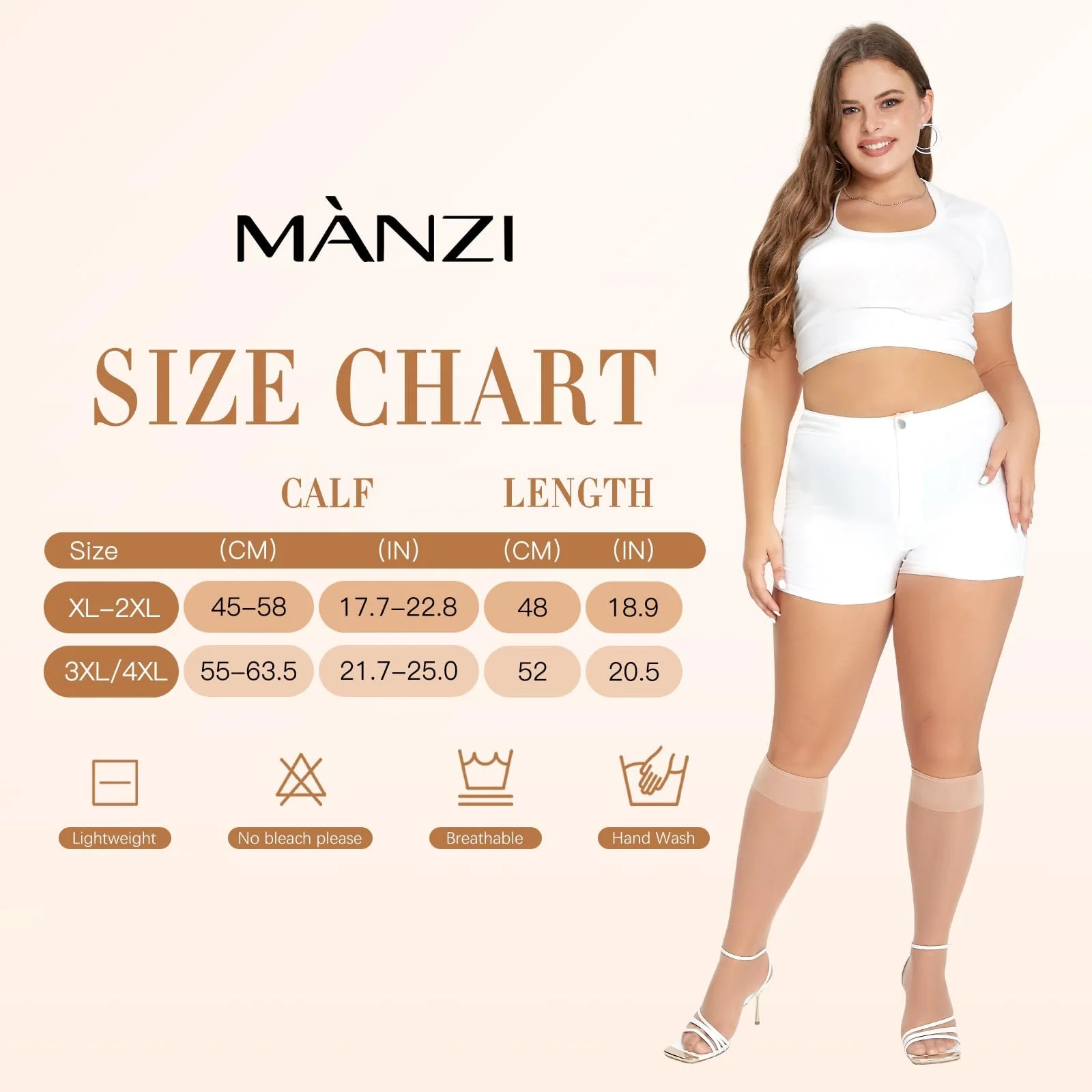 Шкарпетки до коліна MANZI, 6 пар, прозорі шкарпетки, 15 ден, фото №6