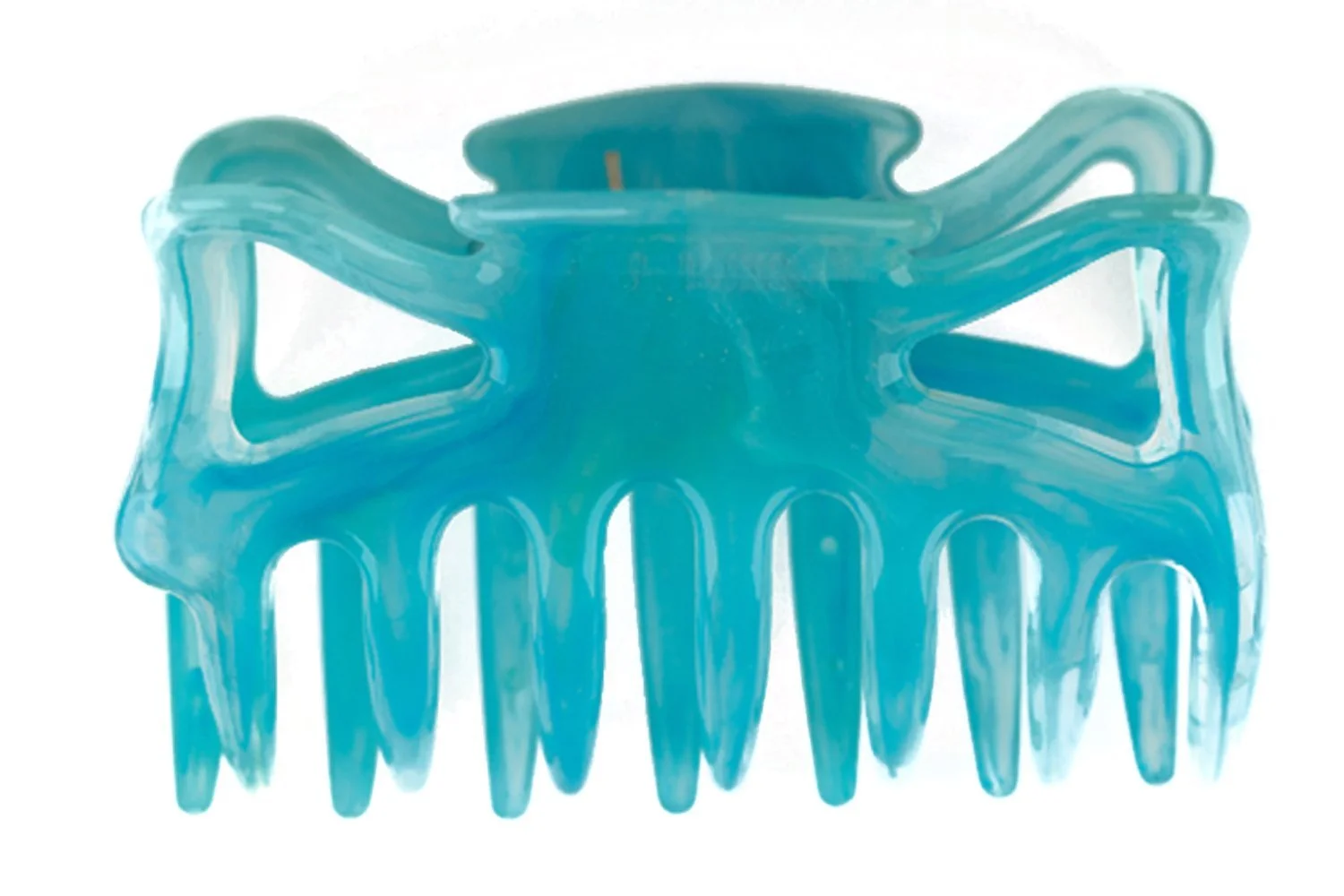 Заколка для волос большая WeLoveBeads TM101 Зелено-голубая, около 9 см, фото №1