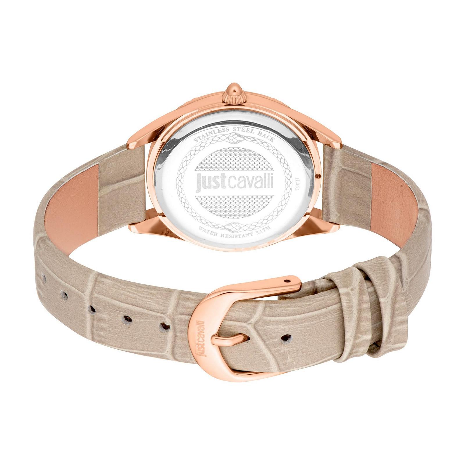 Женские аналоговые кварцевые часы Just Cavalli JC1L361L0035 с кожаным ремешком, серебристый / черный, фэшн, фото №3