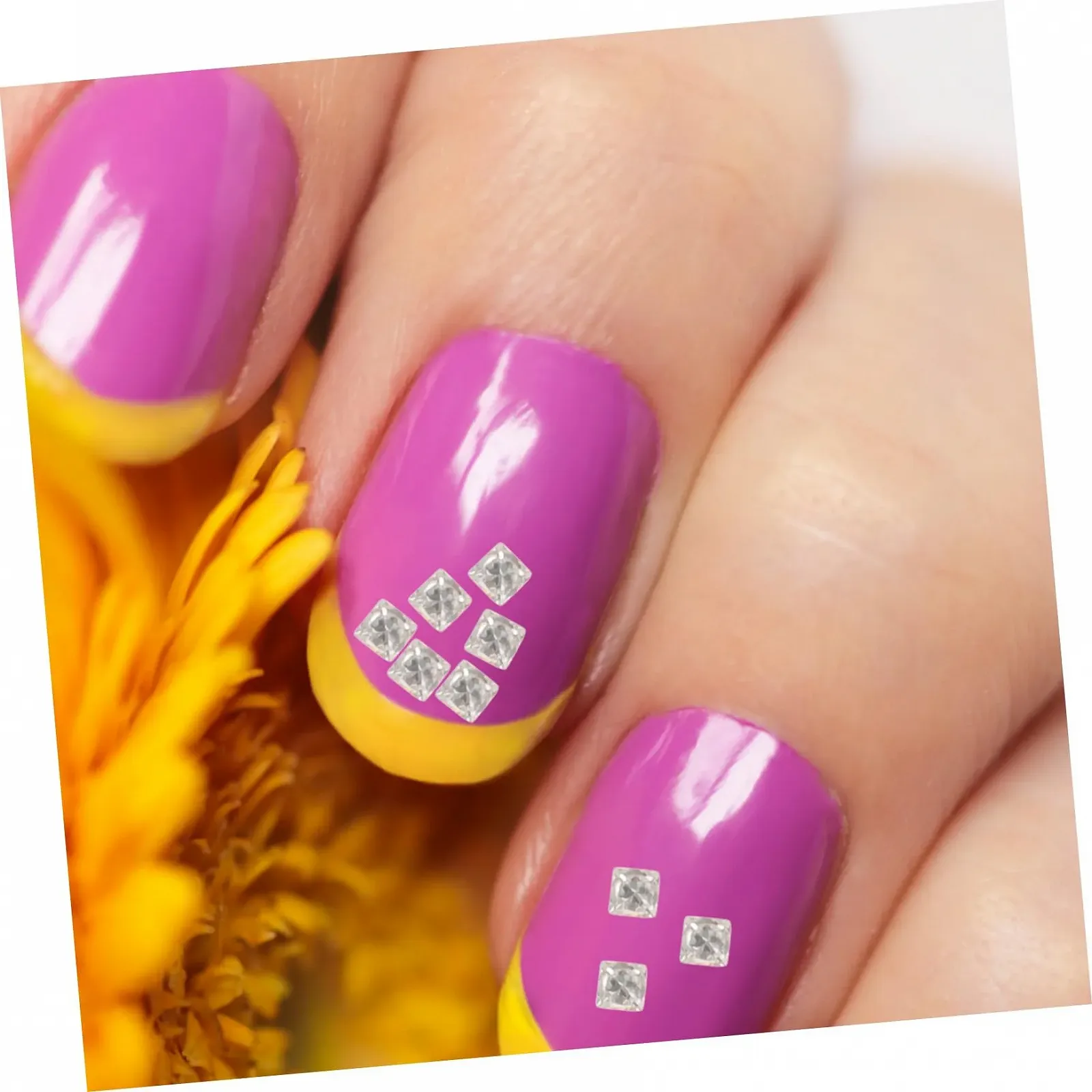 Набір прикрас для нігтів PLAFOPE, 50 шт, плоскі кубічні циркони, фото №5