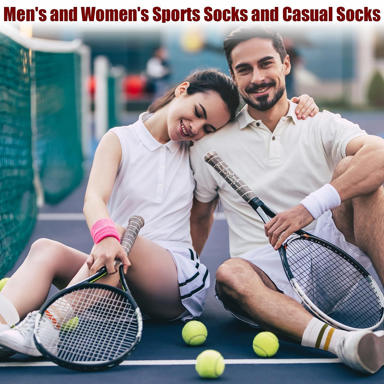 Спортивные носки 8 пар Женские теннисные носки 39-42 Хлопковые носки Дышащие носки для бега в полоску, фото №4