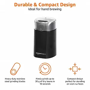 Електрична кавомолка Amazon Basics Black synthetic.ua - Фото 1