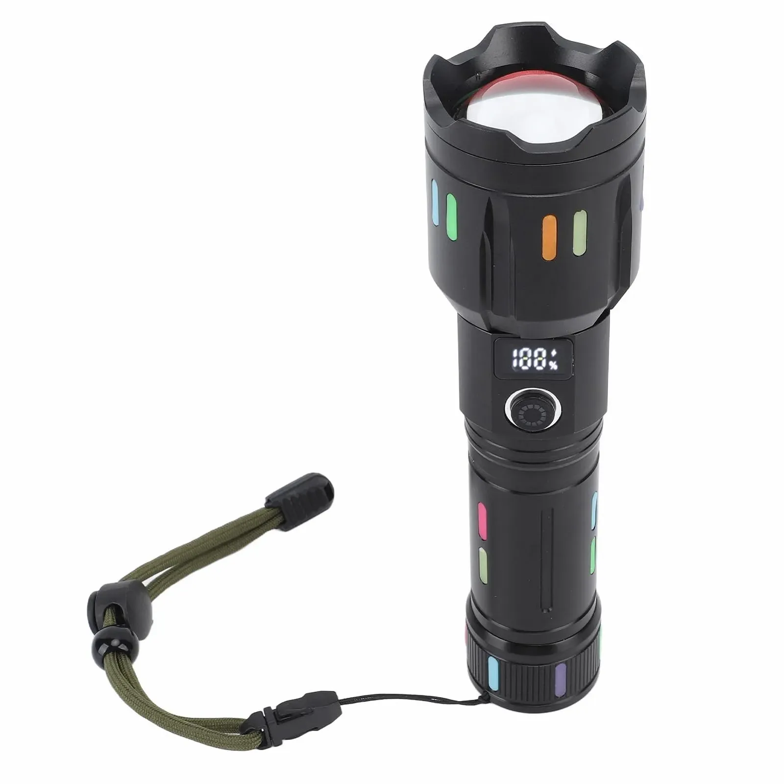 Ліхтарик LED EVTSCAN з можливістю масштабування Ручний Зовнішній Білий Далекобійний з індикатором рівня заряду батареї, фото №4