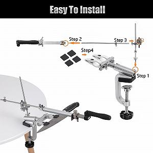 Професійна Точило для ножів RX-009 система заточування нержавіюча сталь поворот на 360° з набором із 4 каменів Silver synthetic.ua - Фото 1
