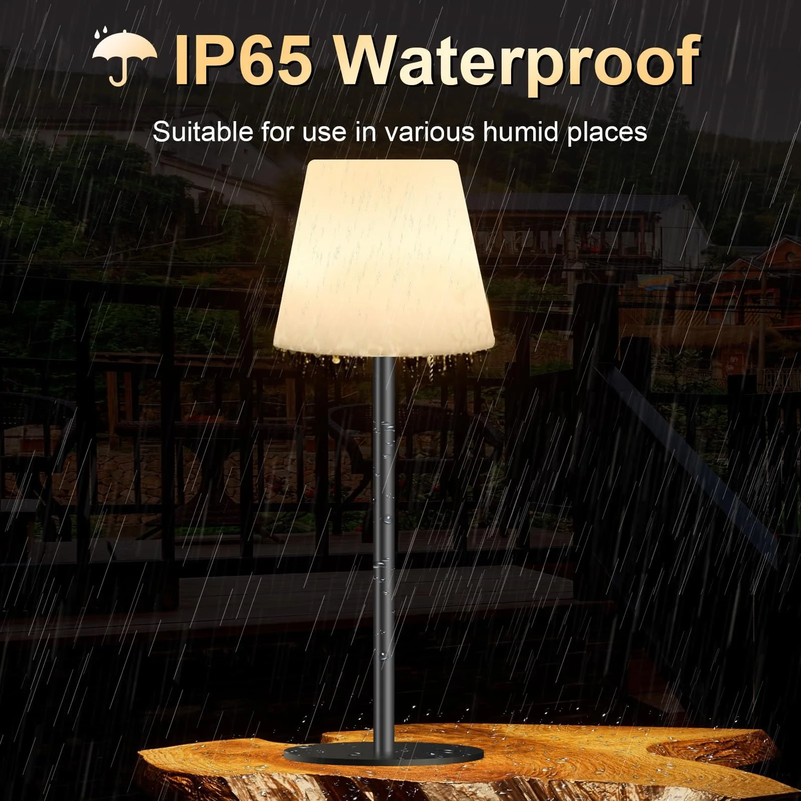 Настільна лампа Solar Outdoor Lamp акумуляторна LED бездротова з регулюванням яскравості Warm White + RGB та датчиком світла, фото №6