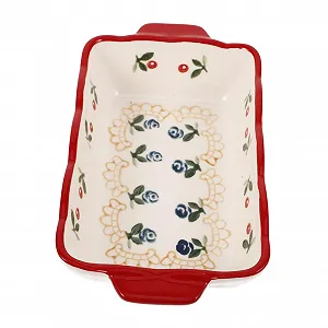 Форма для запекания керамическая прямоугольная с ручками - Фото 1