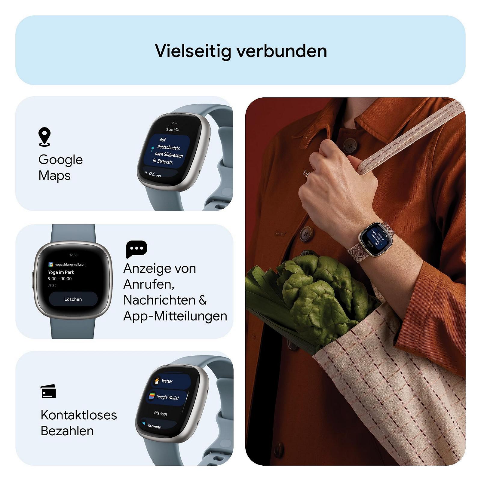 Смарт-годинник Google Fitbit Versa 4, фітнес-трекер з вбудованим GPS, функцією телефона, 6 днів роботи від батареї, 40+ режимів тренувань, сумісні з Android/iOS, фото №5