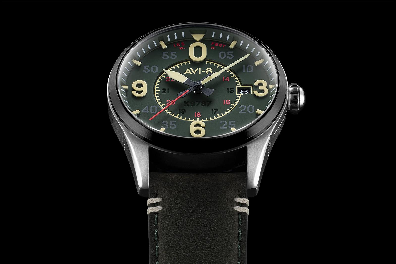 Чоловічий годинник AVI-8 Spitfire Smith Automatic 42 мм з шкіряним ремінцем AV-4090, фото №6