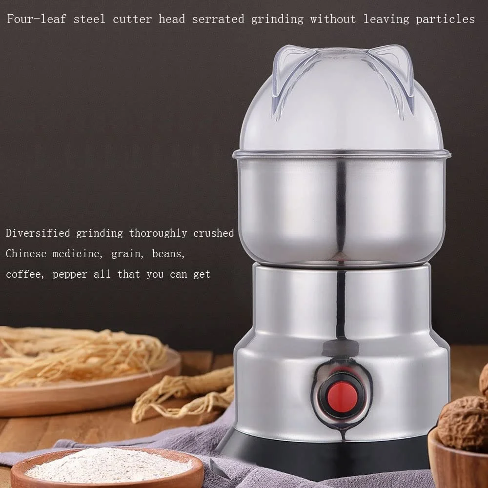 Електрична кавомолка для зерна Побутова дробарка з нержавіючої сталі, фото №4